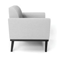 Poltrona Base De Madeira Fixa Preto Marisa Linho D03 - D'Rossi A05 Cinza - 6