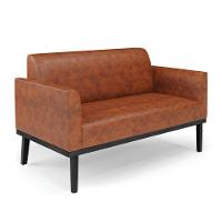 Sofá Namoradeira Com 2 Poltronas Base De Madeira Fixa Preto Marisa Corano Nozes D03 - D\'rossi - 2