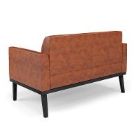 Sofá Namoradeira Com 2 Poltronas Base De Madeira Fixa Preto Marisa Corano Nozes D03 - D\'rossi - 6