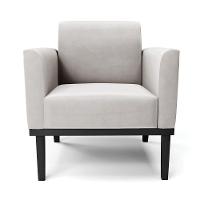 Kit 2 Poltronas Base De Madeira Fixa Preto Marisa Veludo Cinza D03 - D'Rossi - 3