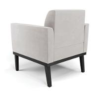 Kit 2 Poltronas Base De Madeira Fixa Preto Marisa Veludo Cinza D03 - D'Rossi - 6