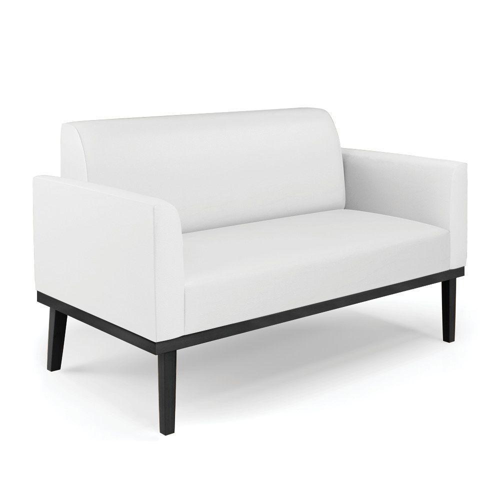 Sofá Namoradeira Com 2 Poltronas Base De Madeira Fixa Preto Marisa Corino Branco D03 - D\'rossi - 2