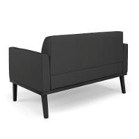 Sofá Namoradeira Com 2 Poltronas Base De Madeira Fixa Preto Marisa Corino Preto D03 - D\'rossi - 3