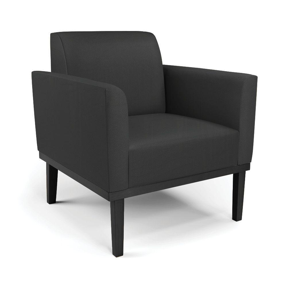 Sofá Namoradeira Com Poltrona Base De Madeira Fixa Preto Marisa Corino Preto D03 - D\'rossi - 8