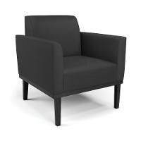 Sofá Namoradeira Com Poltrona Base De Madeira Fixa Preto Marisa Corino Preto D03 - D\'rossi - 8