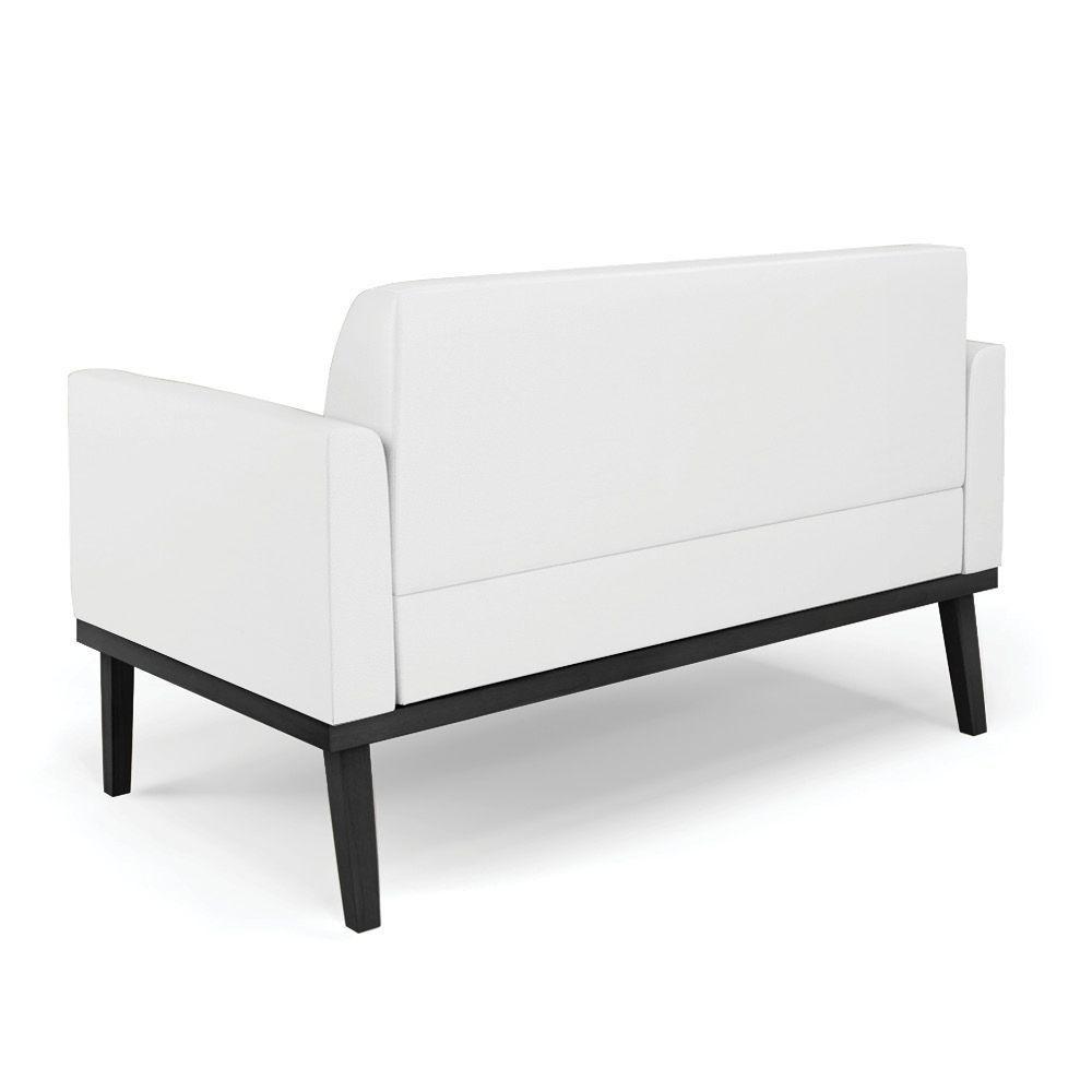 Sofá Namoradeira Com Poltrona Base De Madeira Fixa Preto Marisa Corino Branco D03 - D\'rossi - 5