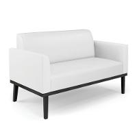 Sofá Namoradeira Com Poltrona Base De Madeira Fixa Preto Marisa Corino Branco D03 - D\'rossi