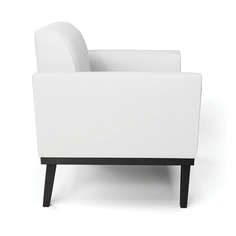 Kit 2 Poltronas Base De Madeira Fixa Preto Marisa Corino D03 - D\'rossi Cor Branco - 3