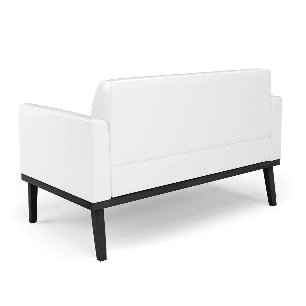 Sofá Namoradeira Com 2 Poltronas Base De Madeira Fixa Preto Marisa Corano Branco D03 - D\'rossi - 8