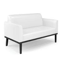 Sofá Namoradeira Com 2 Poltronas Base De Madeira Fixa Preto Marisa Corano Branco D03 - D\'rossi - 3