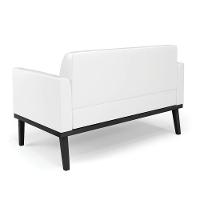 Sofá Namoradeira Com 2 Poltronas Base De Madeira Fixa Preto Marisa Corano Branco D03 - D\'rossi - 9