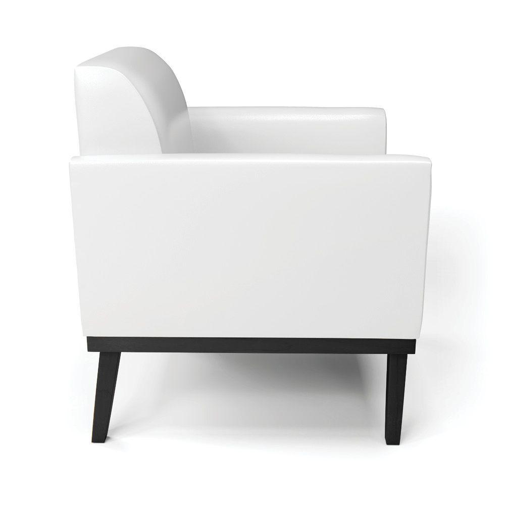 Kit 2 Poltronas Base De Madeira Fixa Preto Marisa Corano D03 - D\'rossi Cor Branco - 5