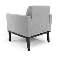 Kit 2 Poltronas Base De Madeira Fixa Preto Marisa Suede Cinza D03 - D'Rossi - 6