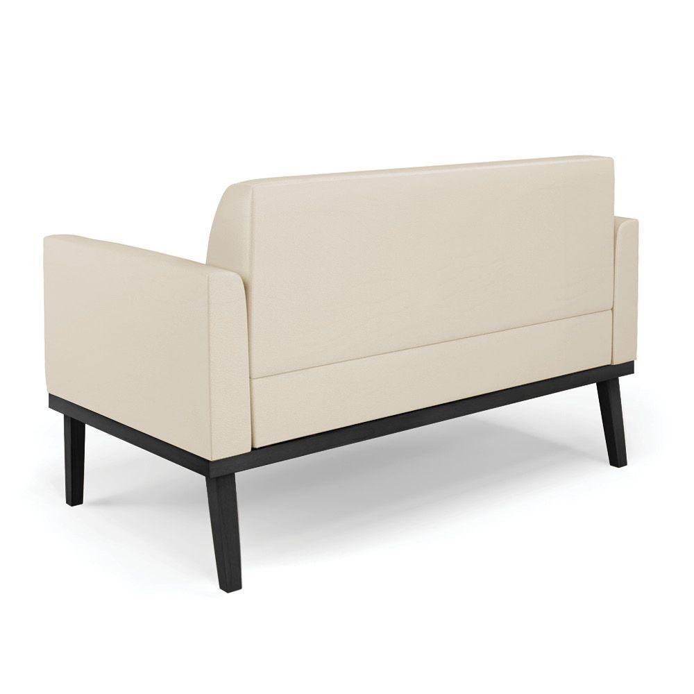 Sofá Namoradeira Com 2 Poltronas Base De Madeira Fixa Preto Marisa Corino Bege D03 - D\'rossi - 2