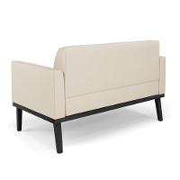 Sofá Namoradeira Com 2 Poltronas Base De Madeira Fixa Preto Marisa Corino Bege D03 - D\'rossi - 2