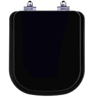 Assento Sanitário Laqueado Soft Close Quadra Preto Para Vaso Deca - 1