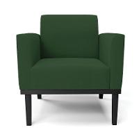 Kit 2 Poltronas Base De Madeira Fixa Preto Marisa Veludo Verde D03 - D'Rossi - 6