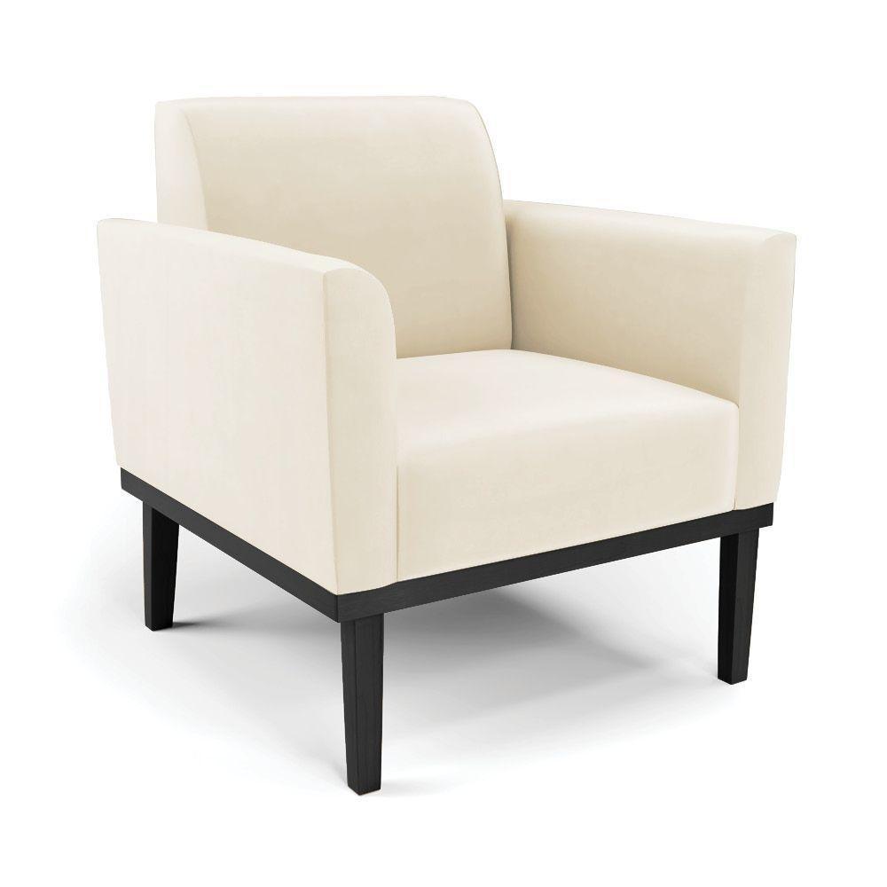 Sofá Namoradeira Com 2 Poltronas Base De Madeira Fixa Preto Marisa Veludo Bege D03 - D'Rossi - 8