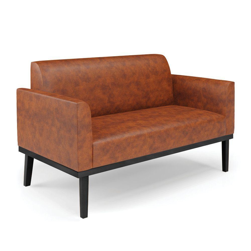 Sofá Namoradeira Com Poltrona Base De Madeira Fixa Preto Marisa Corano Nozes D03 - D\'rossi - 1