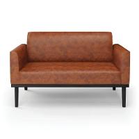 Sofá Namoradeira Com Poltrona Base De Madeira Fixa Preto Marisa Corano Nozes D03 - D\'rossi - 3