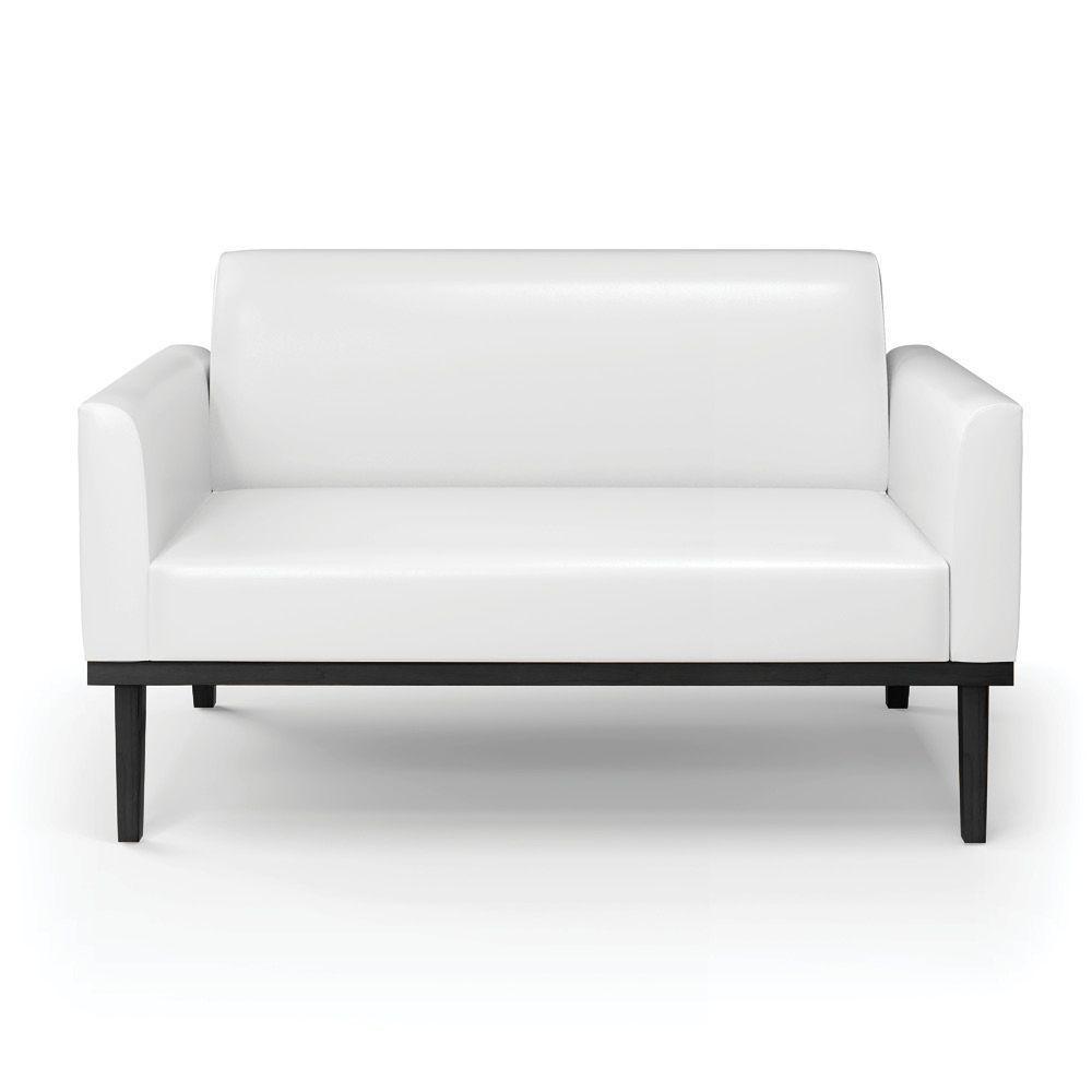 Sofá Namoradeira Com Poltrona Base De Madeira Fixa Preto Marisa Corano Branco D03 - D\'rossi - 7