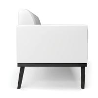 Sofá Namoradeira Com Poltrona Base De Madeira Fixa Preto Marisa Corano Branco D03 - D\'rossi - 5