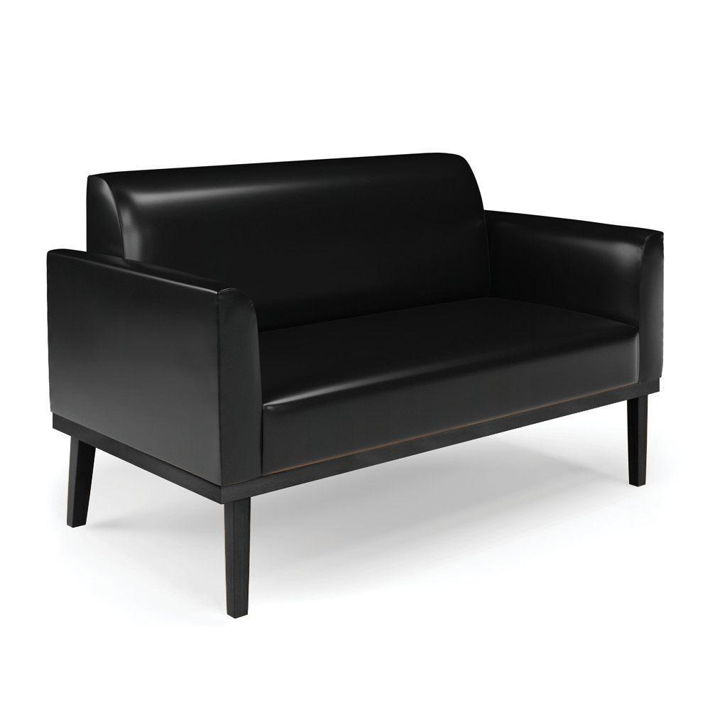 Sofá Namoradeira Com 2 Poltronas Base De Madeira Fixa Preto Marisa Corano Preto D03 - D\'rossi - 5