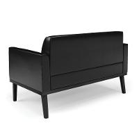 Sofá Namoradeira Com 2 Poltronas Base De Madeira Fixa Preto Marisa Corano Preto D03 - D\'rossi - 6