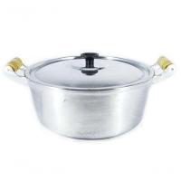 Caçarola Panela Reta Alumínio Polido Alça Madeira 18cm - 1