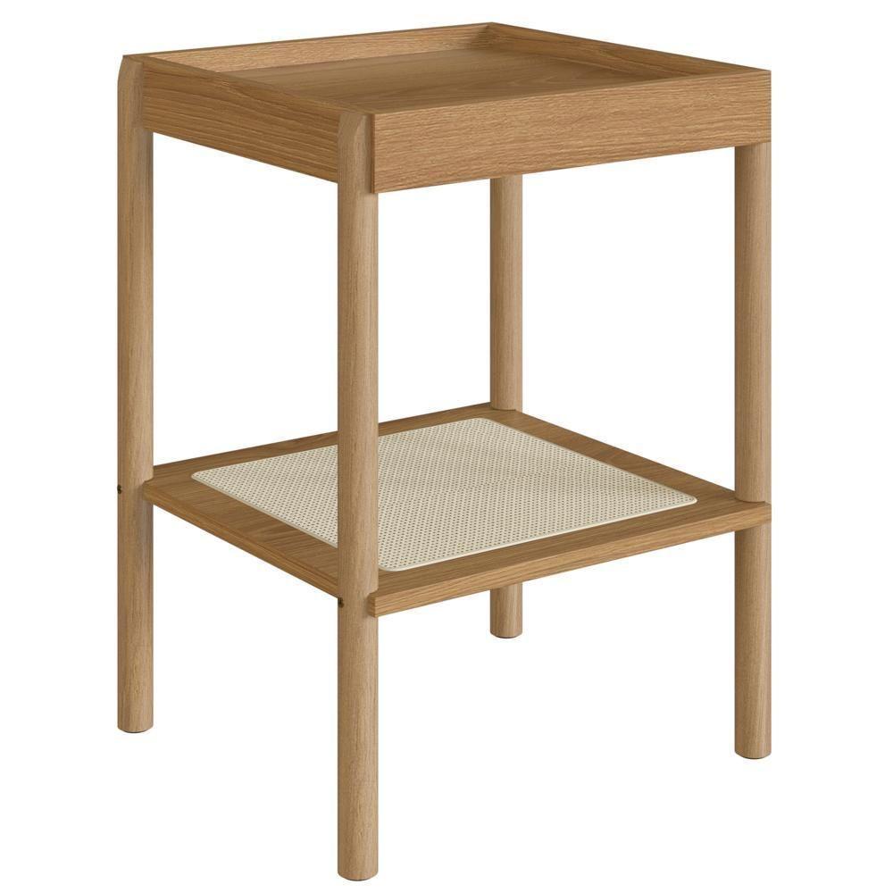 Mesa Lateral 58 Cm Pes Madeira Palhinha Oslo 27962 Hanover Artesano Hanover - 1