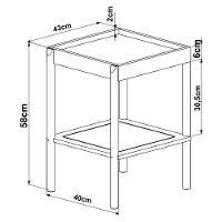 Mesa Lateral 58 Cm Pes Madeira Palhinha Oslo 27962 Nero Artesano Nero - 8