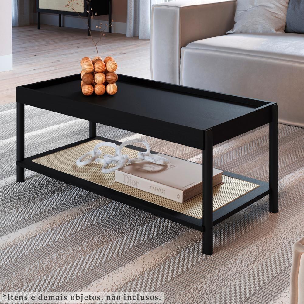 Mesa De Centro 93 Cm Pes Madeira Oslo 27961 Nero Artesano Nero - 5