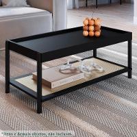Mesa De Centro 93 Cm Pes Madeira Oslo 27961 Nero Artesano Nero - 2