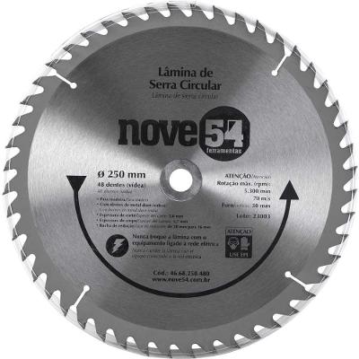 Lâmina De Serra Circular Vídea 250mm 48 Dentes Nove54