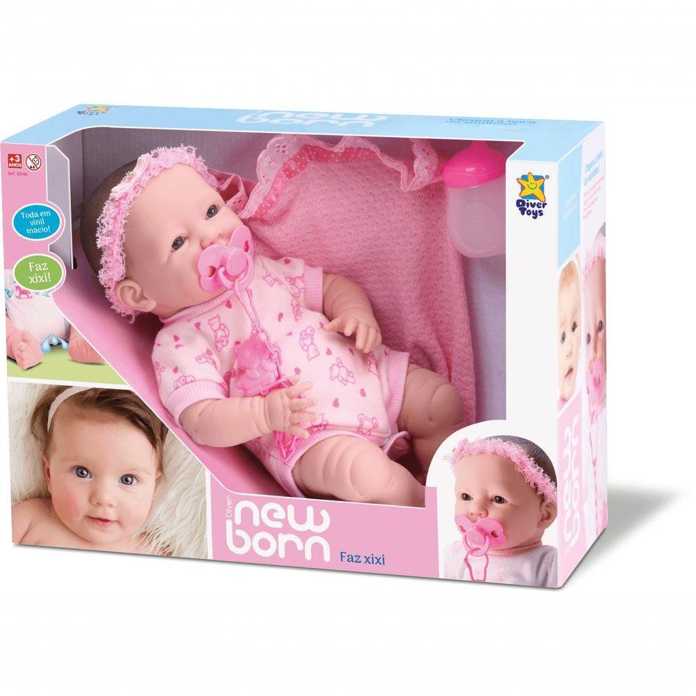 Boneca Diver New Born Faz Xixi - Divertoys - 2