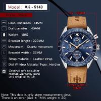 Relógio Analógico Cronógrafo Moderno Clássico Azul - 4