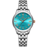 Relógio De Pulso Feminino Design Classico Simples Elegance Azul Celeste - 1