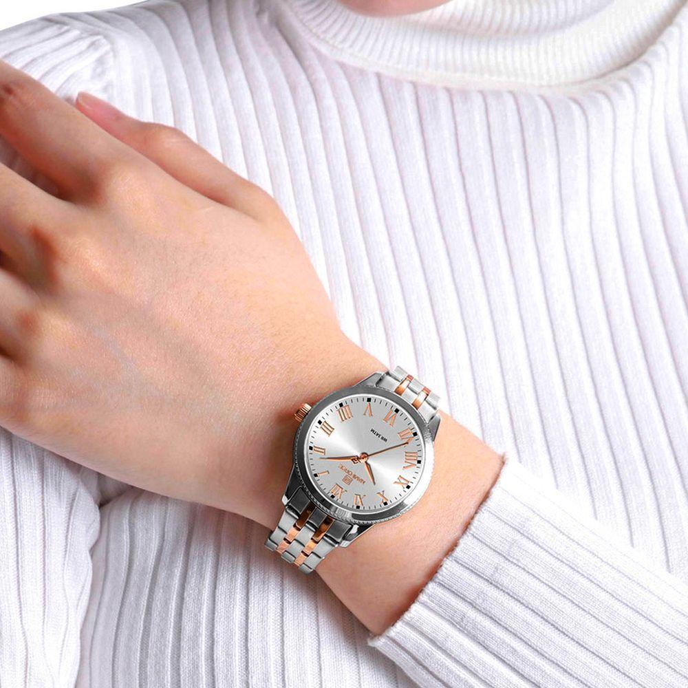 Relógio De Pulso Feminino Design Classico Simples Elegance Rose - 3