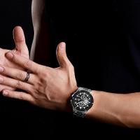 Relógio Masculino Quartzo Pulseira De Aço Inoxidável Casual Esportivo Prata - 7