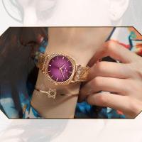 Relógio De Quartzo Feminino Com Estampa Cobra Animal Print Pulseira De Couro Roxo - 2