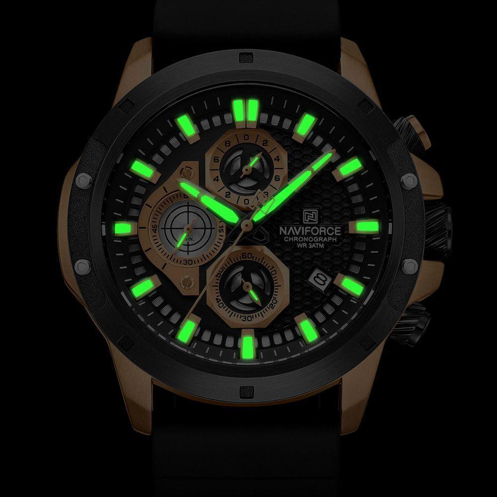 Relógio De Pulso Masculino Com Pulseira De Silicone Quartzo Preto Rose - 5