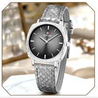 Relógio De Quartzo Feminino Com Estampa Cobra Animal Print Pulseira De Couro Cinza - 5