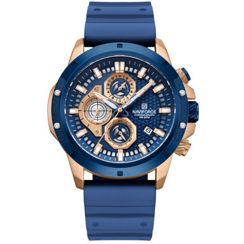 Relógio De Pulso Masculino Com Pulseira De Silicone Quartzo Azul - 1