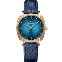 Relógio De Quartzo Feminino Com Estampa Cobra Animal Print Pulseira De Couro Azul - 1