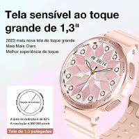 Relógio Inteligente Com Tela Amoled Chamada Bluetooth Esportivo Rosa