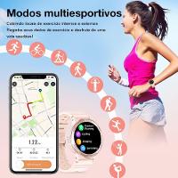 Relógio Inteligente Com Tela Amoled Chamada Bluetooth Esportivo Rosa - 5