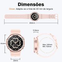 Relógio Inteligente Com Tela Amoled Chamada Bluetooth Esportivo Rosa - 7