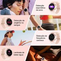 Relógio Inteligente Com Tela Amoled Chamada Bluetooth Esportivo Rosa - 11