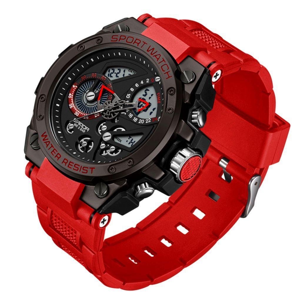 Relógio Masculino Dual Display Esportivo Vermelho - 1