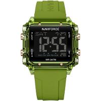 Relógio Esportivo Feminino Quadrado Digital Pulseira De Silicone Verde Musgo - 1